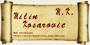 Milin Košarović vizit kartica